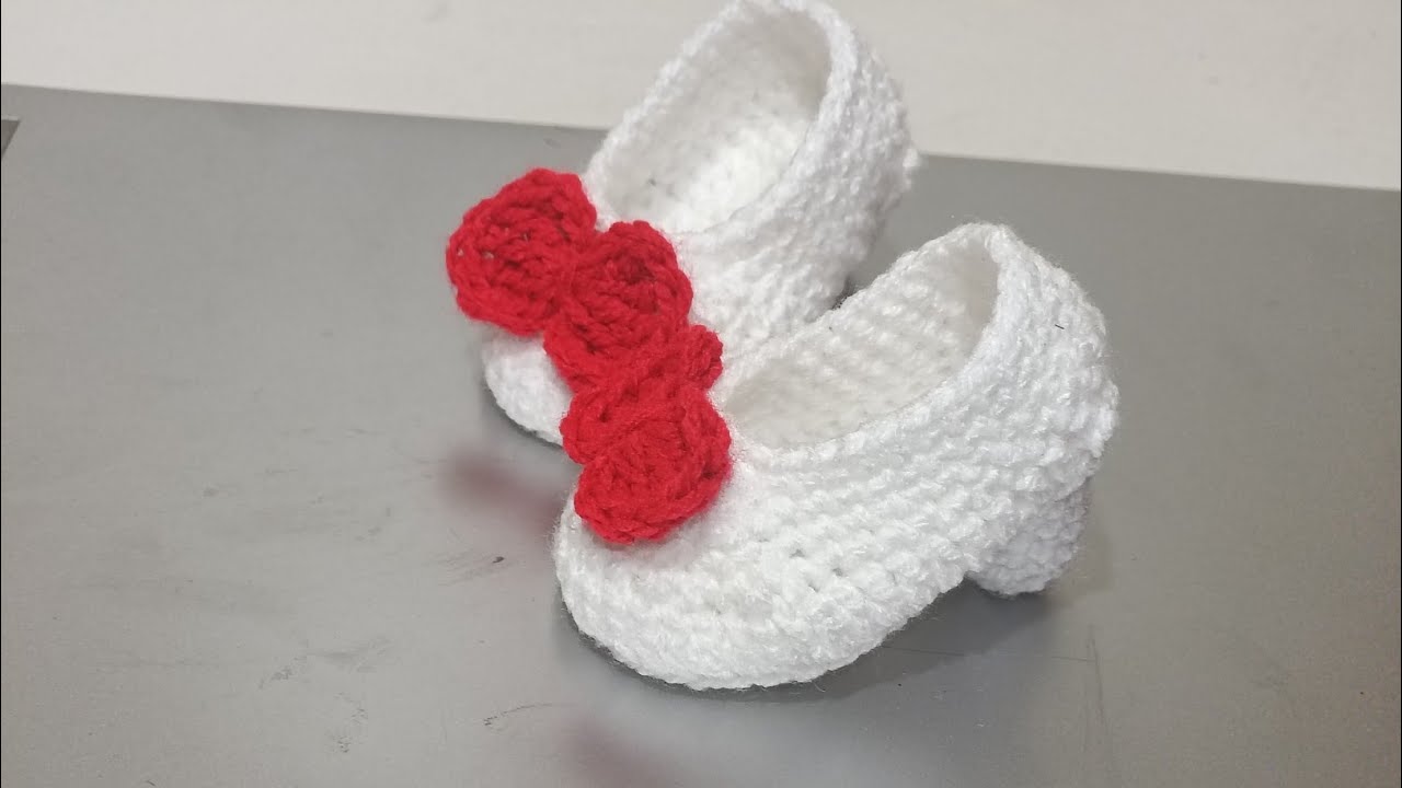 Zapatillas a crochet taconcitos a crochet para bebé