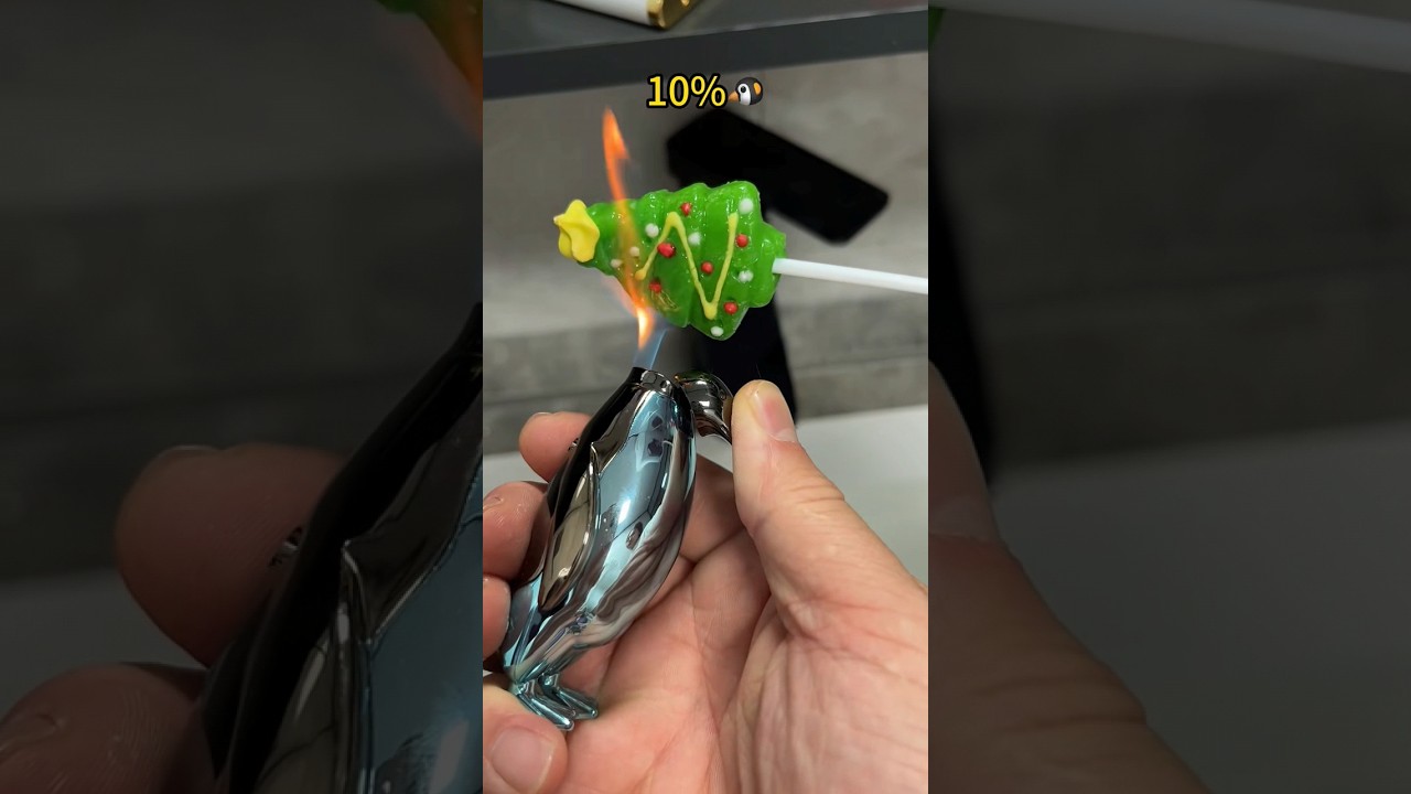 Lighter 🆚 Christmas Lollipop 🍭 #creativelighter