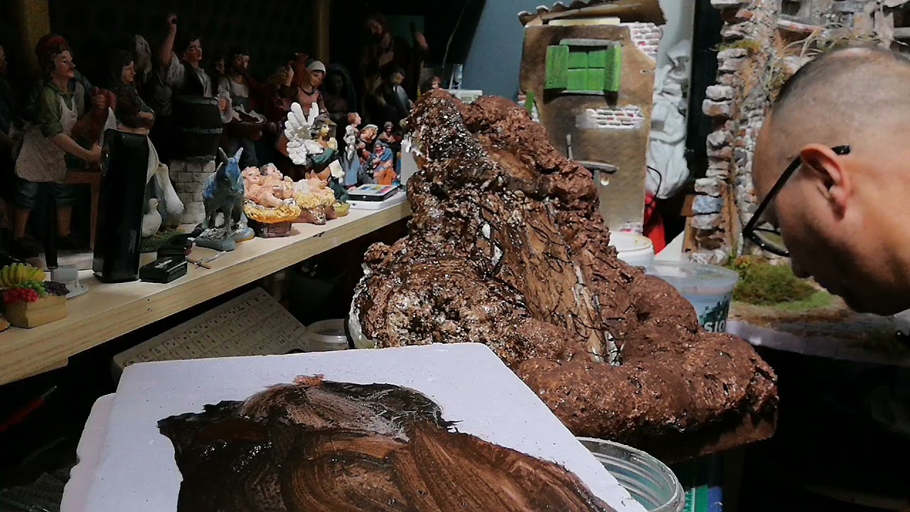 24 puntata del video corso : seconda parte come realizzare una cascata di polistirene per presepe