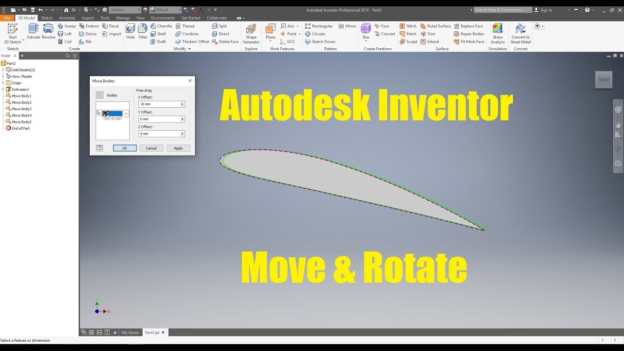 ✅ Autodesk Inventor Tutorial - Move & Rotate