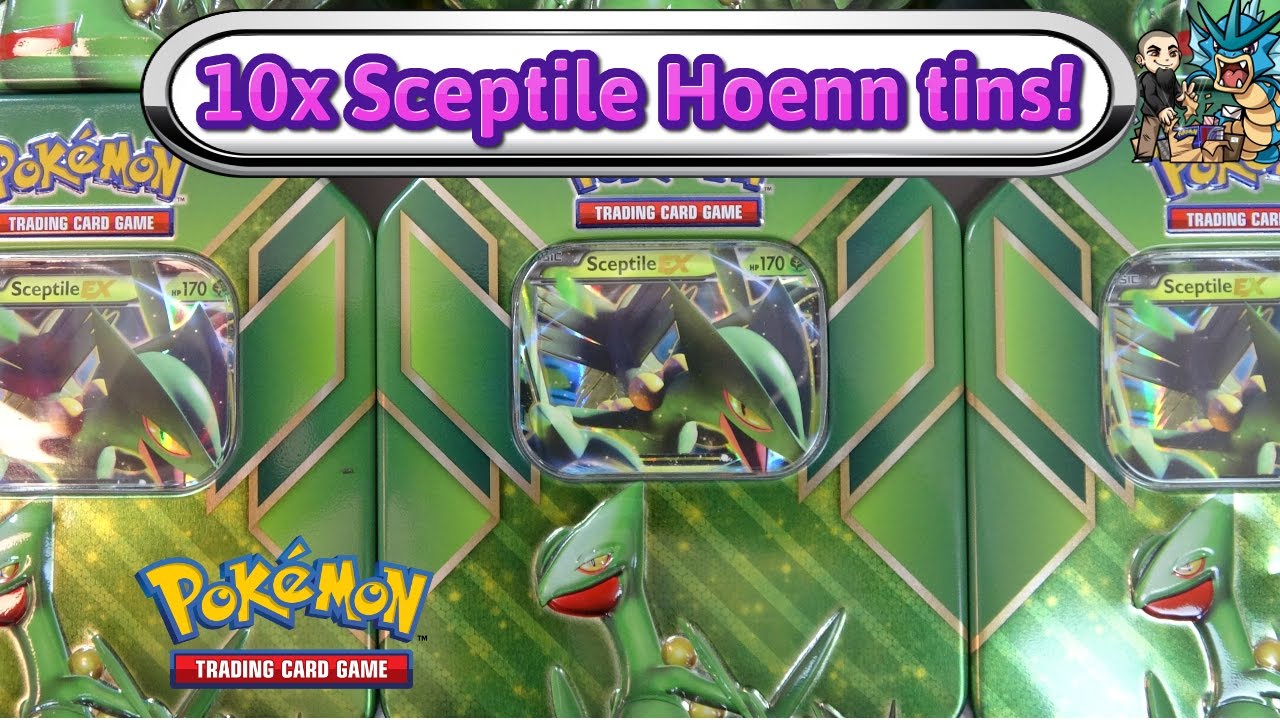 Opening 10x Sceptile 2015 Hoenn Tins - more Roaring Skies packs! Pokemon TCG unboxing