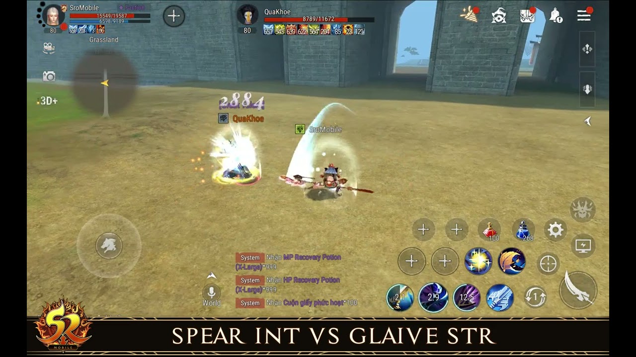 Silkroad Origin Mobile - 80 Level Chinese PvP (Spear vs Glaive)