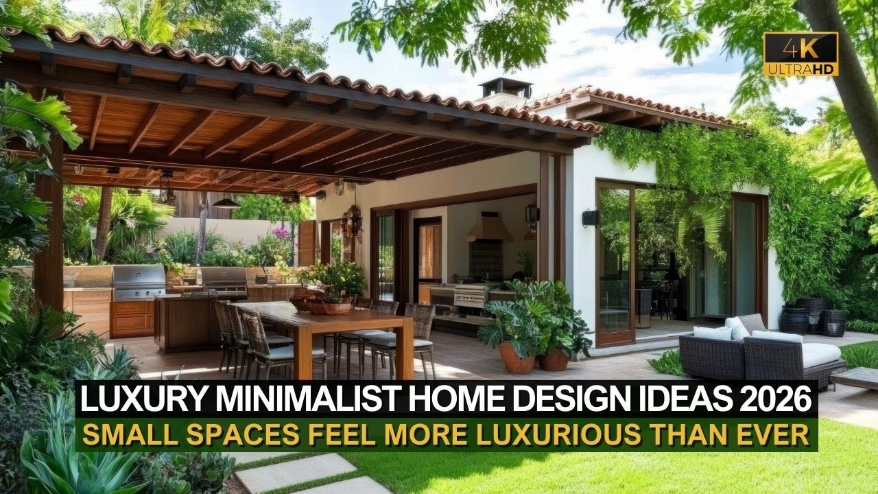 Spanish Mediterranean House Tour with Covered Outdoor Kitchen & Hacienda Courtyard