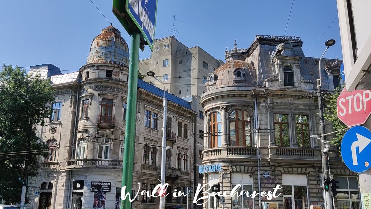 Walk in Bucharest Gradina Cismigiu, Bulevardul Regina Elisabeta