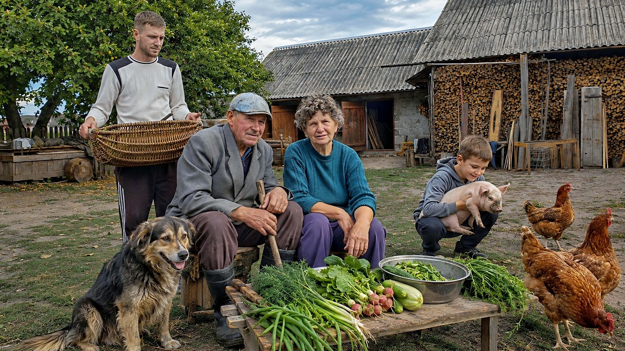 Amazing rural life of a large family in a mountain village.