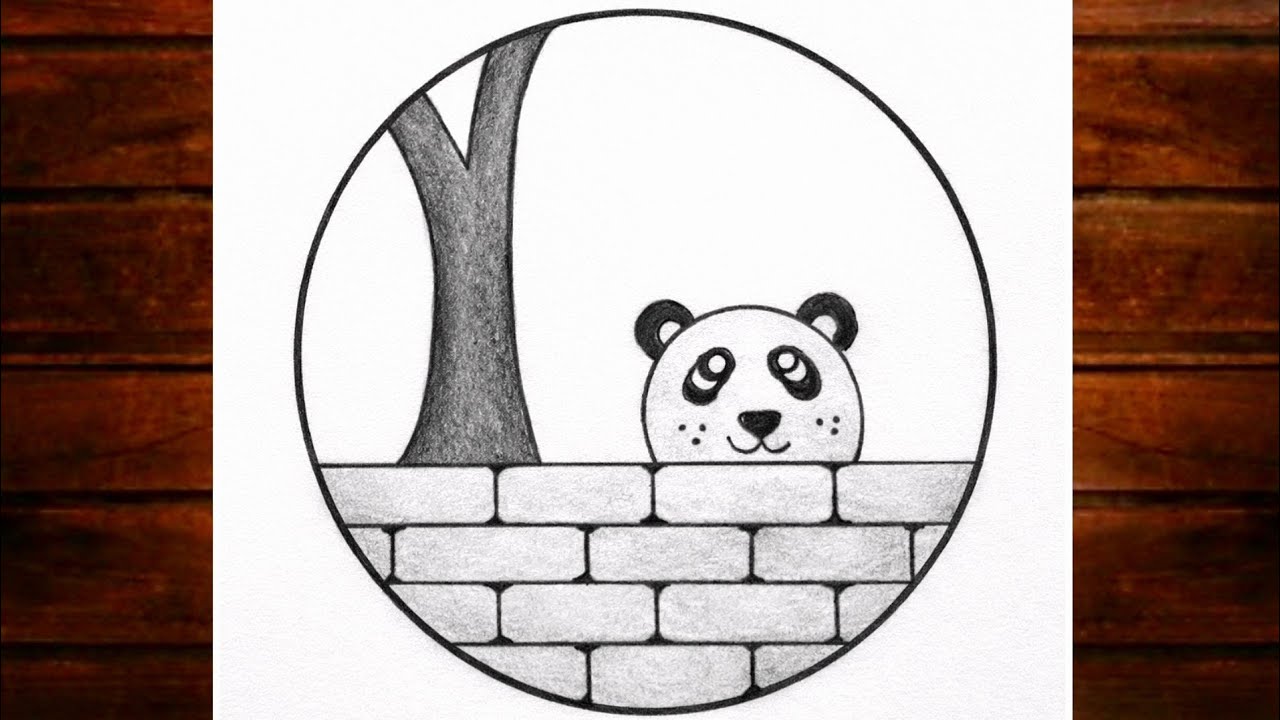 Easy circle scenery drawing /Easy drawing ideas for beginners/ How to draw pencil sketch drawing