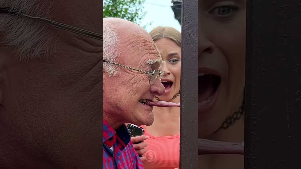 Oh No! My Grandpa's Stuck to a Pole 😂 #prank