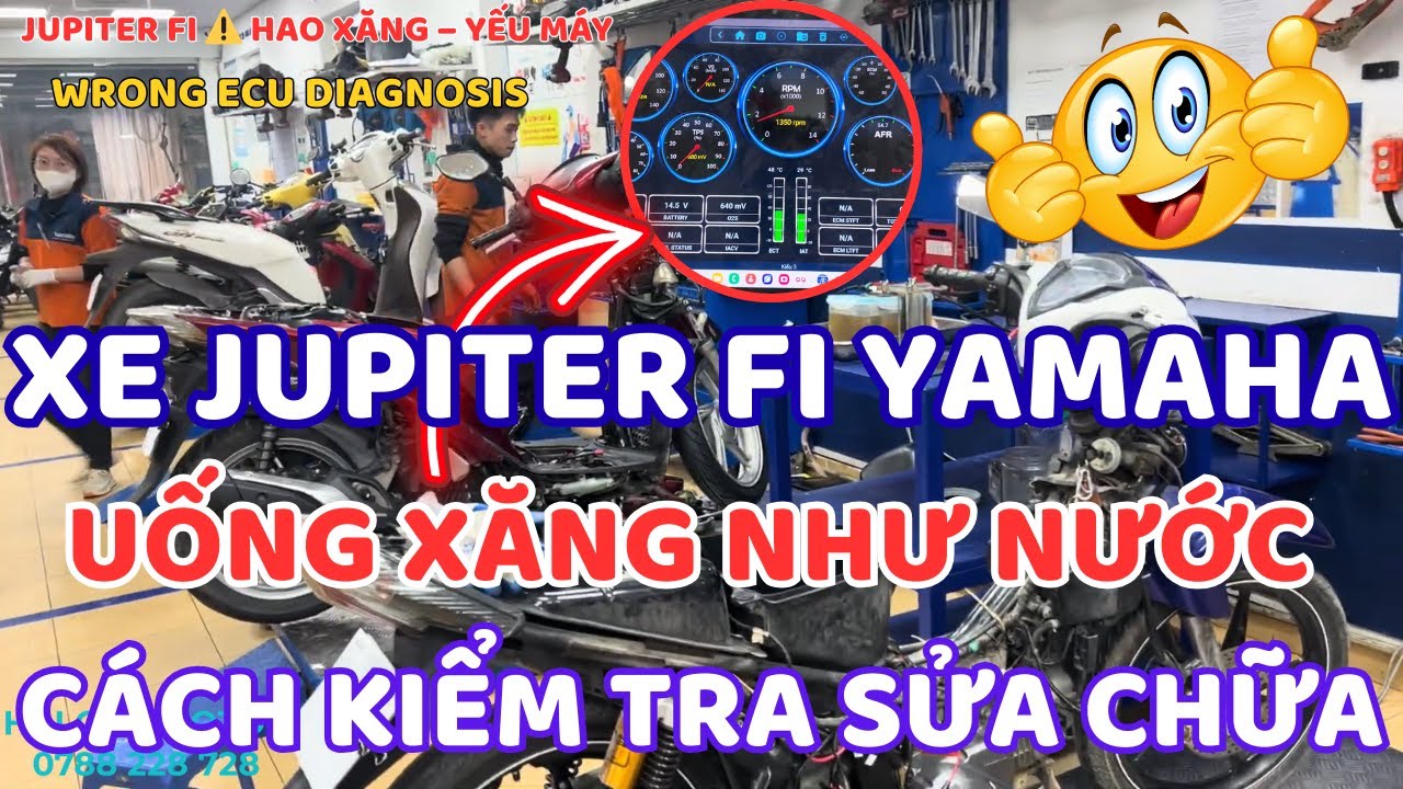 Jupiter FI hao xăng – yếu máy ➤ Thay ECU oan vẫn không hết | Wrong diagnosis