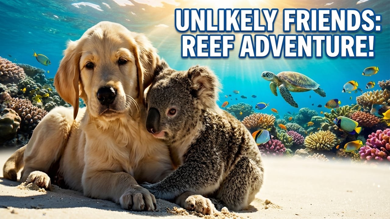 ✨🐾Australia’s Cutest Duo Explores the Great Barrier Reef 🐶🐨 | Magical Underwater Adventure🌊🪸🐠🐢💙🌈