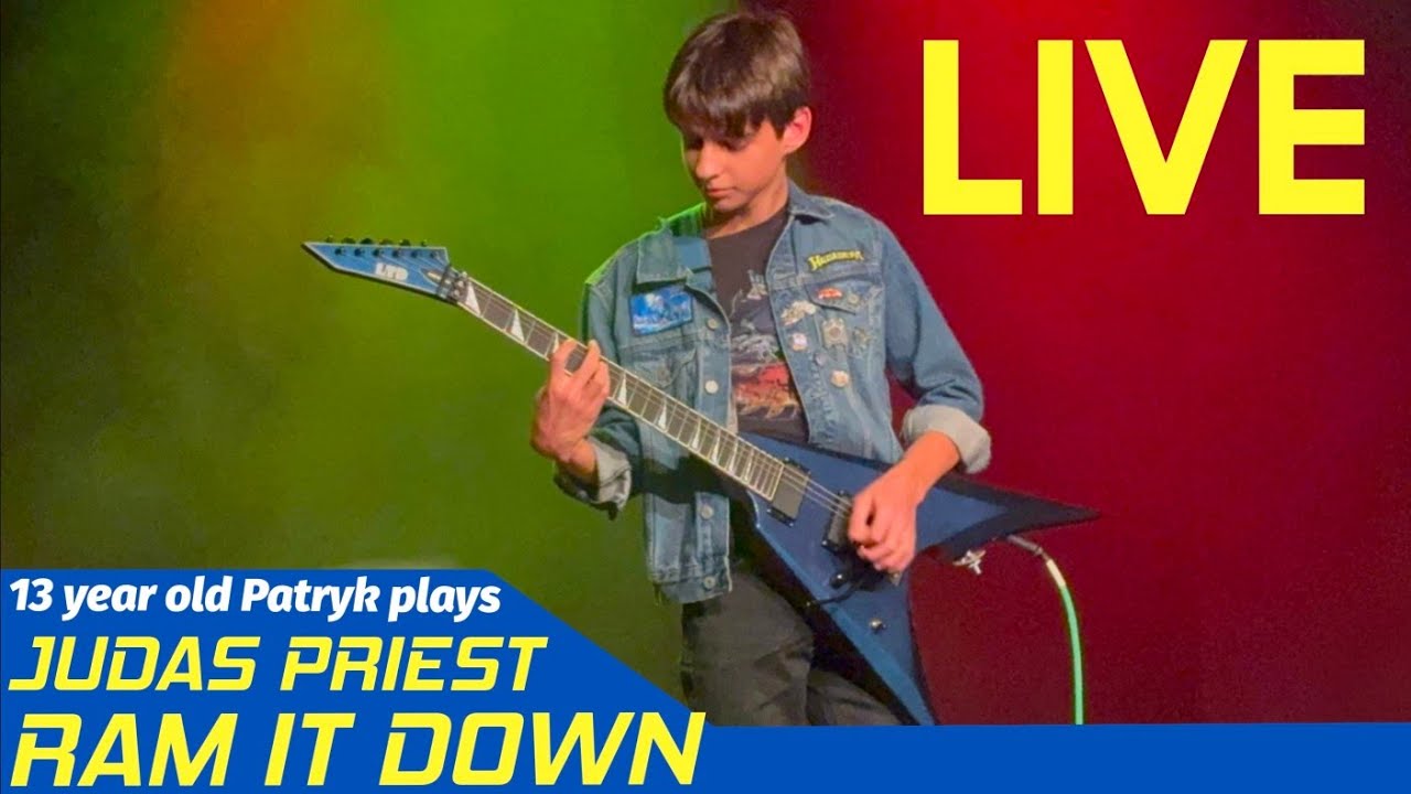 13 year old Patryk Plays RAM IT DOWN by Judas Priest
