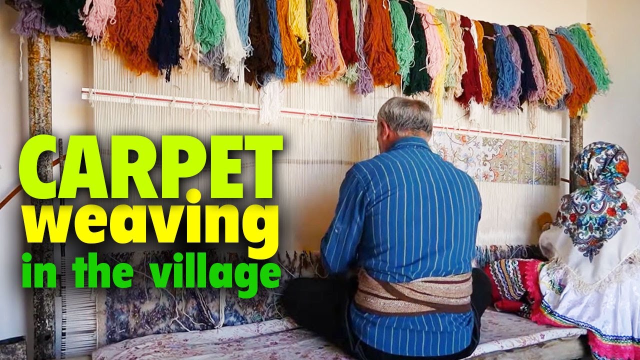 How to weave Iranian carpet (rug) - Carpet (rug) weaving in the iranian village - Iranian handcraft