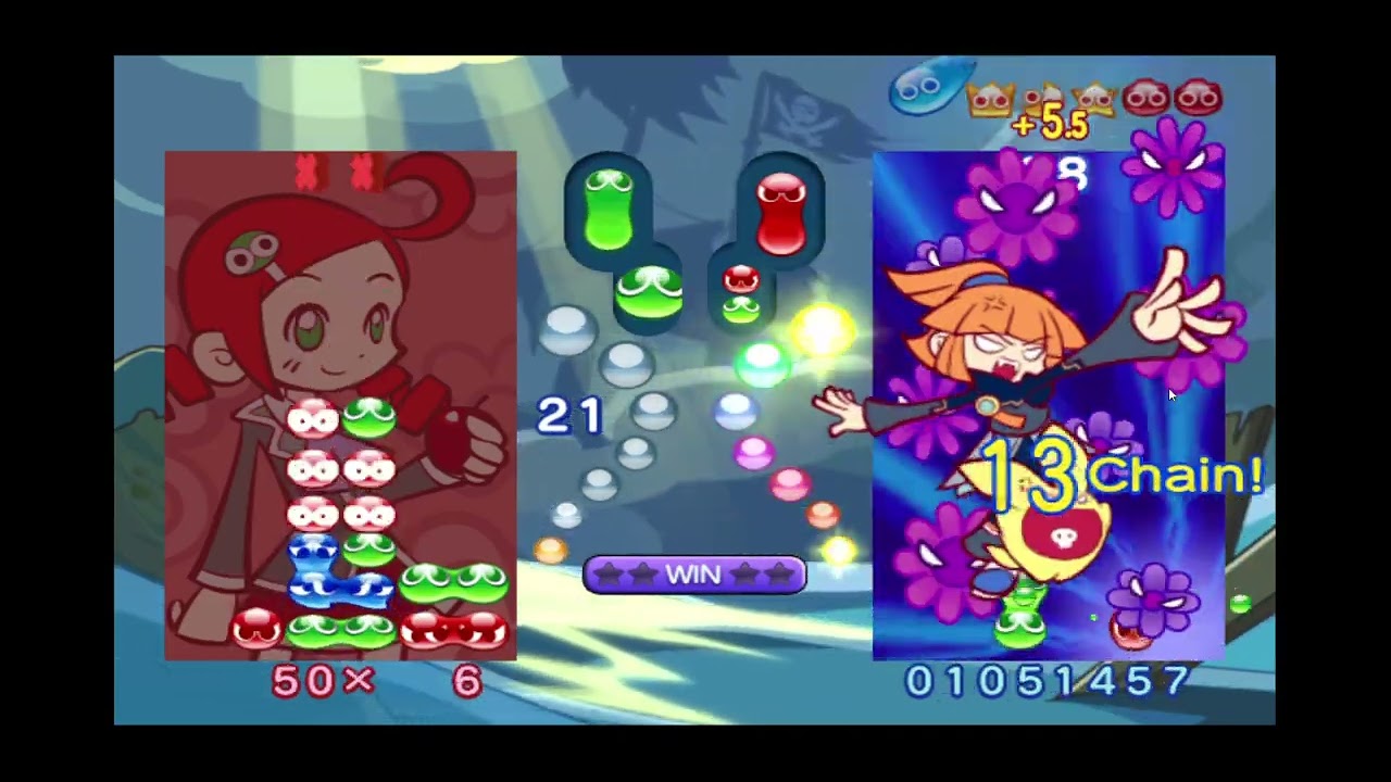 Puyo Puyo 7 English Wii Ringo VS Dark Arle Fever Mode