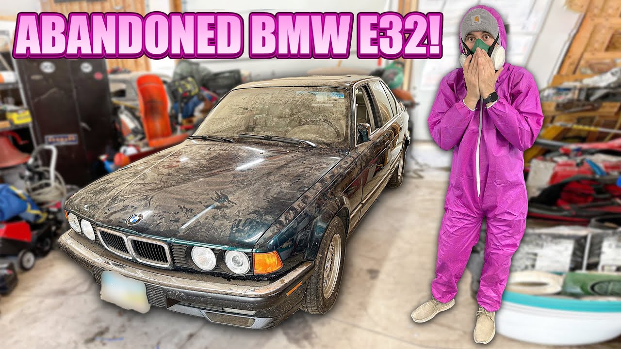 Первая мойка за много лет: BMW E32 найден брошенным известным актером в окружении | Реставрация