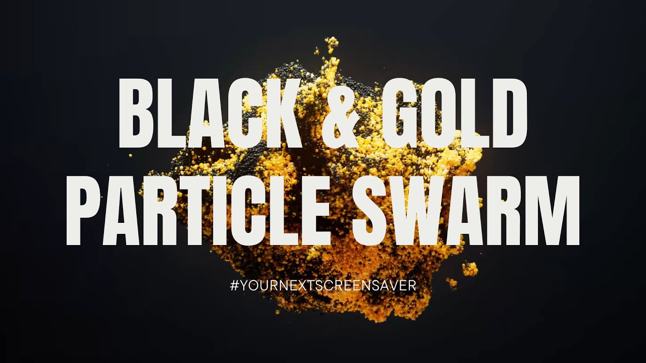 Relaxing Abstract Screensaver, Black & Gold Particle Swarm (no Audio) | 4k UltraWide Monitor Edition