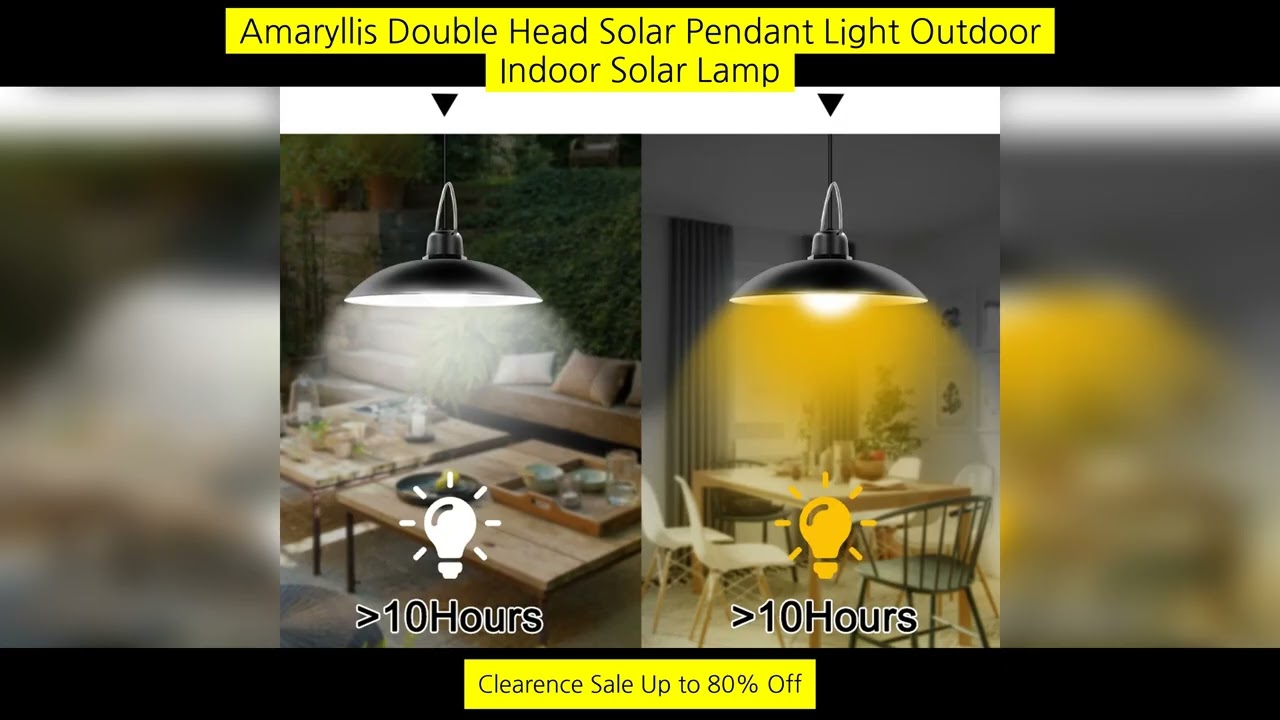 Amaryllis Double Head Solar Pendant Light Outdoor Indoor Solar Lamp With Line