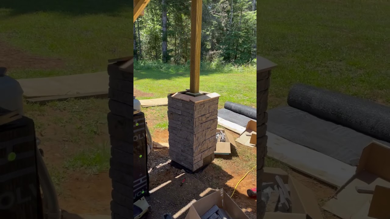 Evolve stone wrap on deck columns