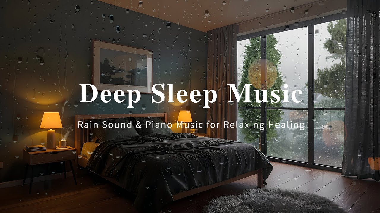 Soothing Piano with Gentle Rain Sounds – Warm Night Ambience for Stress Relief & Deep Sleep