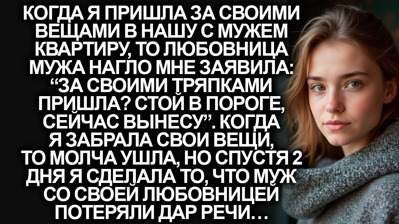 “За своими тряпками пришла? Стой в пороге, сейчас вынесу”, нагло заявила мне любовница мужа, тогда я