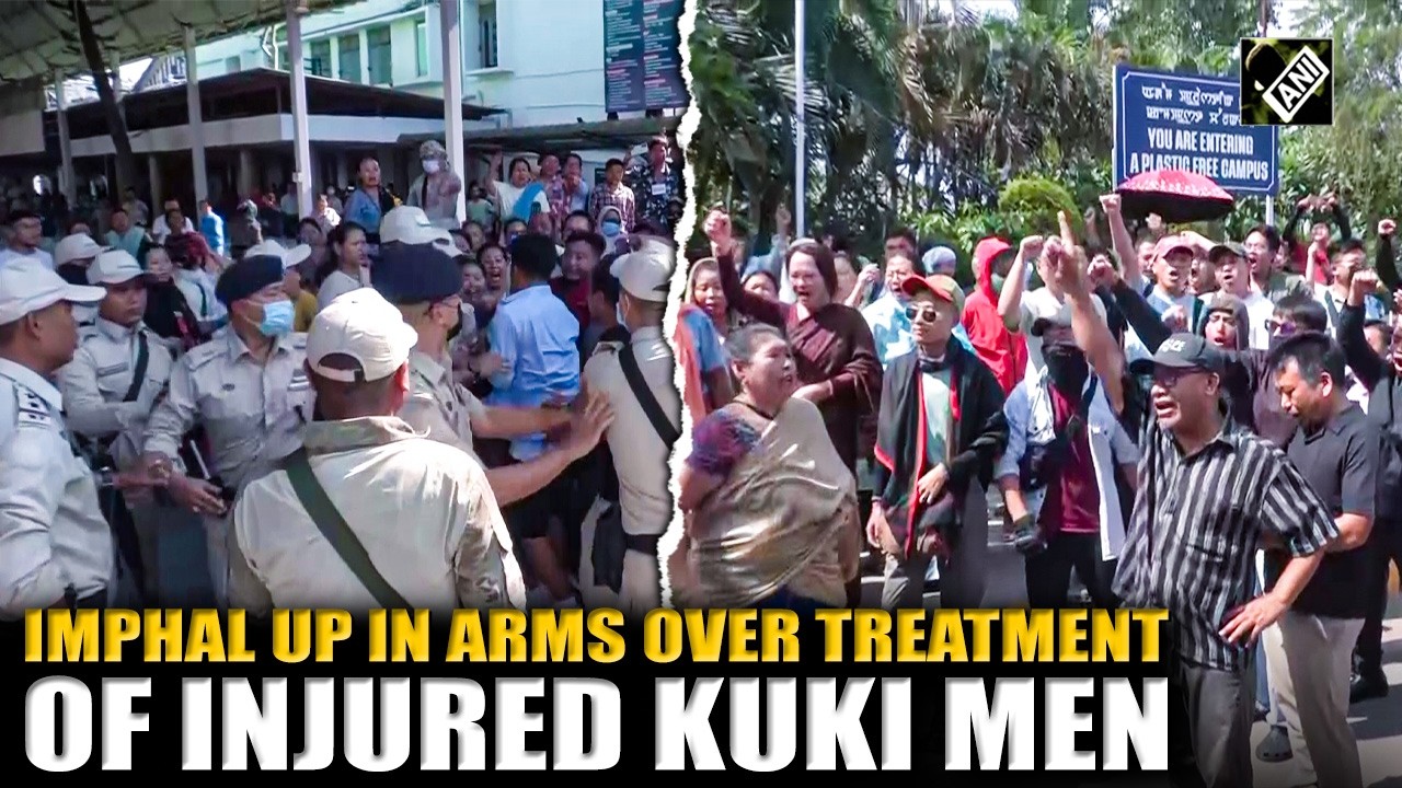 Manipur: Protests erupt outside RIMS after admission of three injured Kuki men in Imphal