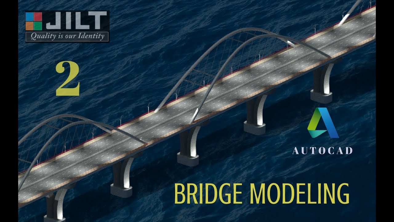 BRIDGE MODELING - AUTOCAD 3D -  DESIGN - 2 (Dimensions given for practice)