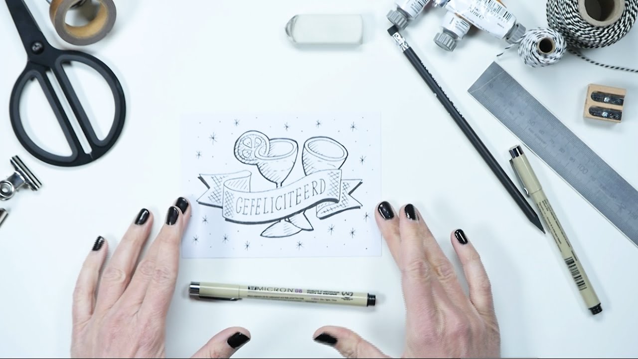 Hippe verjaardagskaart - HANDLETTERING DOE JE ZO!