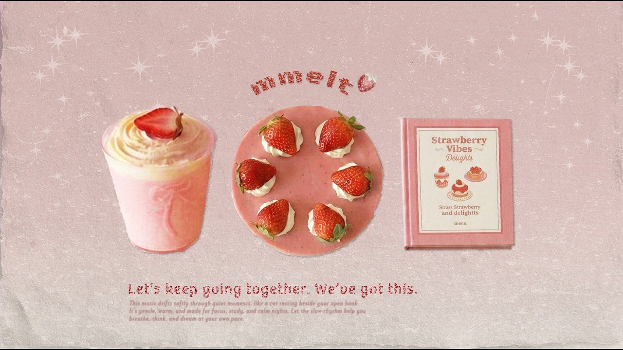 Let’s keep going together. We’ve got this. 🍓📕 Cozy & Cute Lo-fi ✨ Focus / Study / Relax / Reading