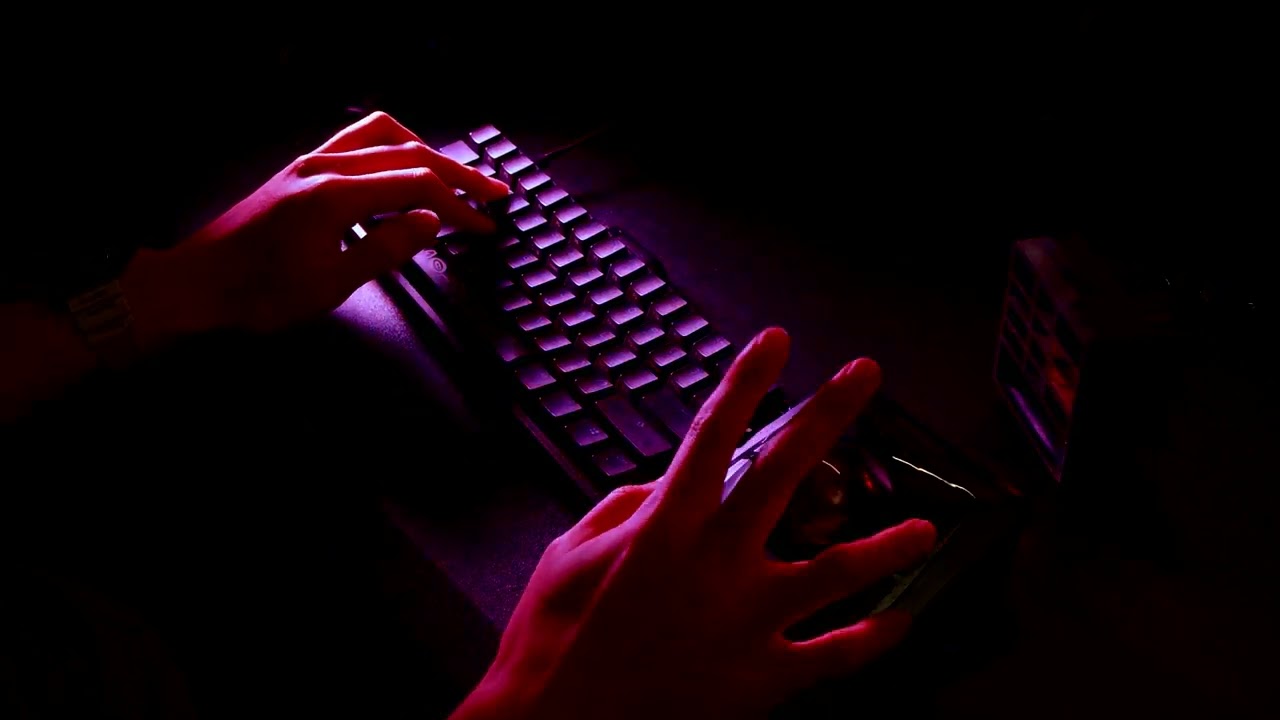 Keyboard Cinematography Nobody Asked For fingers moving illegally fast colorful motion blur ball bea