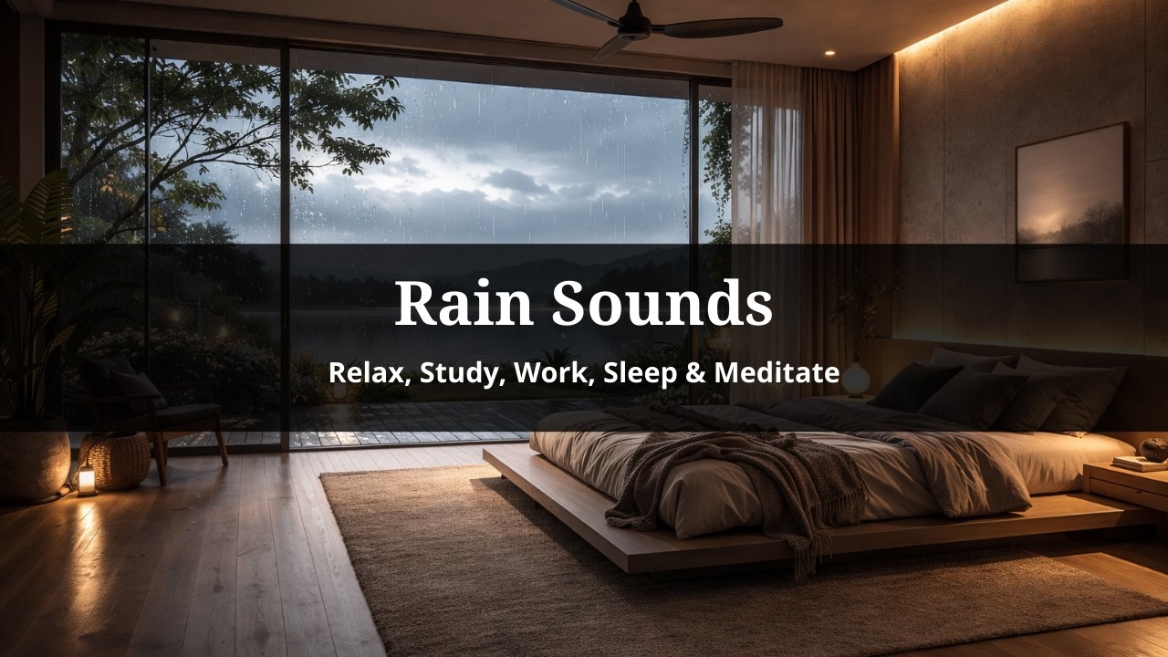 Rain Sounds in a Cozy Nordic Bedroom 🌧️ | Relaxing Rain for Sleep & Study