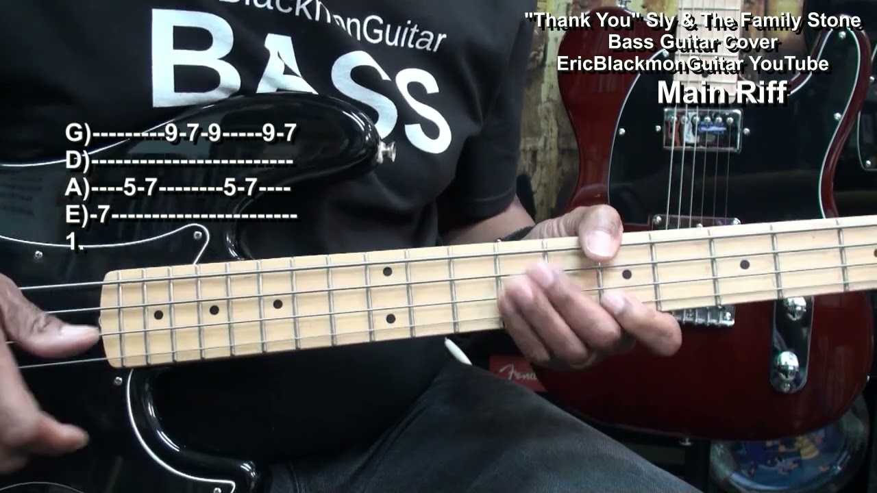 Как играть THANK YOU (Falettinme Be Mice Elf Agin) Урок игры на бас-гитаре Sly & The Family Stone