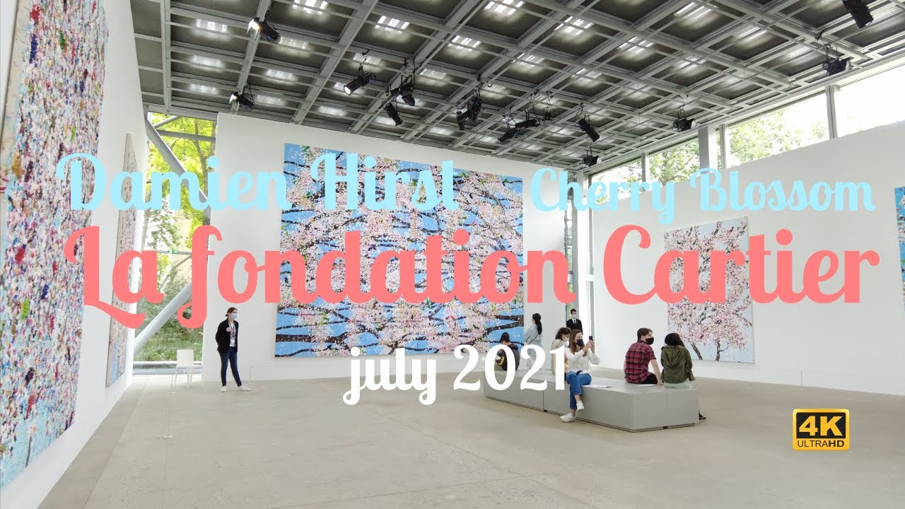 🇫🇷 Walking in Paris, Cartier Fondation, Damien Hirst, Cherry Blossoms, Paris 14th, july 2021