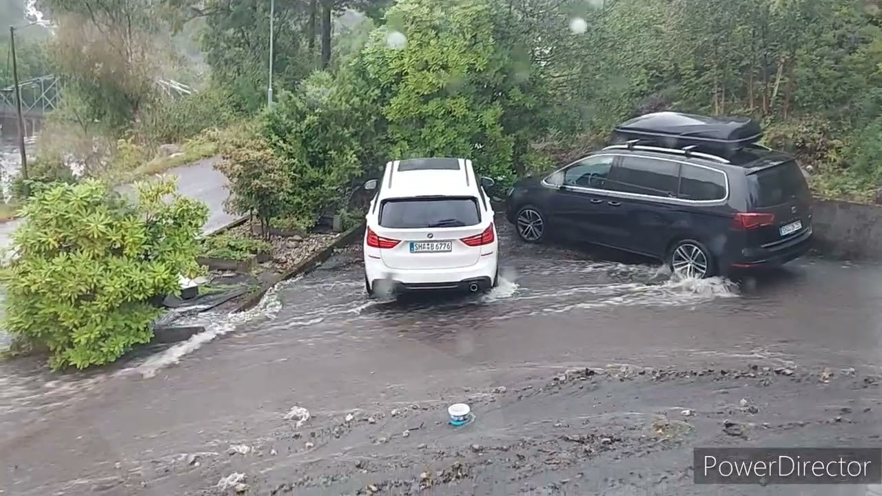 Norway Åna-Sira 26.08.2022 downpour storm   Unwetter