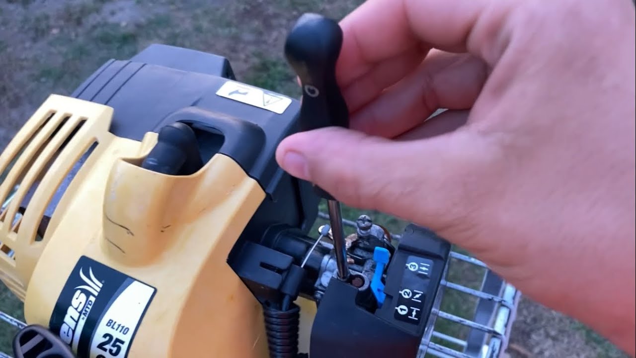 How to adjust the carburetor on a Bolens, craftsman, cub cadet, ryobi, weed eater etc trimmers.