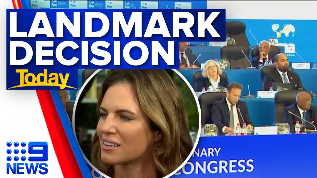 World swimming makes historic transgender decision for women's events | 9 News Australia