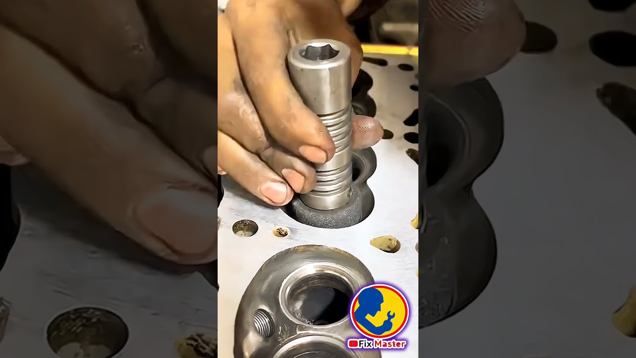 Engine Cylinder Head Valve Guide Installation 🔥 Precision Fitting Process #Shorts