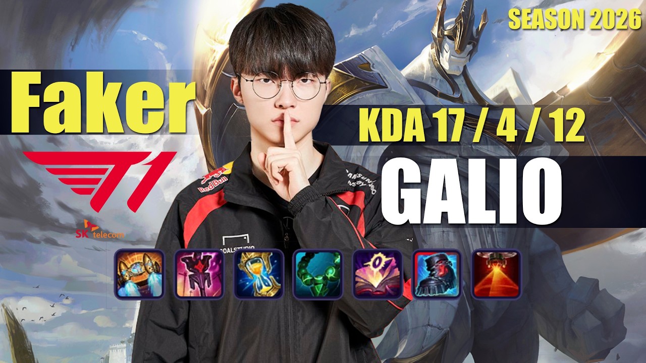 T1 Faker GALIO vs RYZE Mid - Patch 26.13 KR Ranked | lolrec