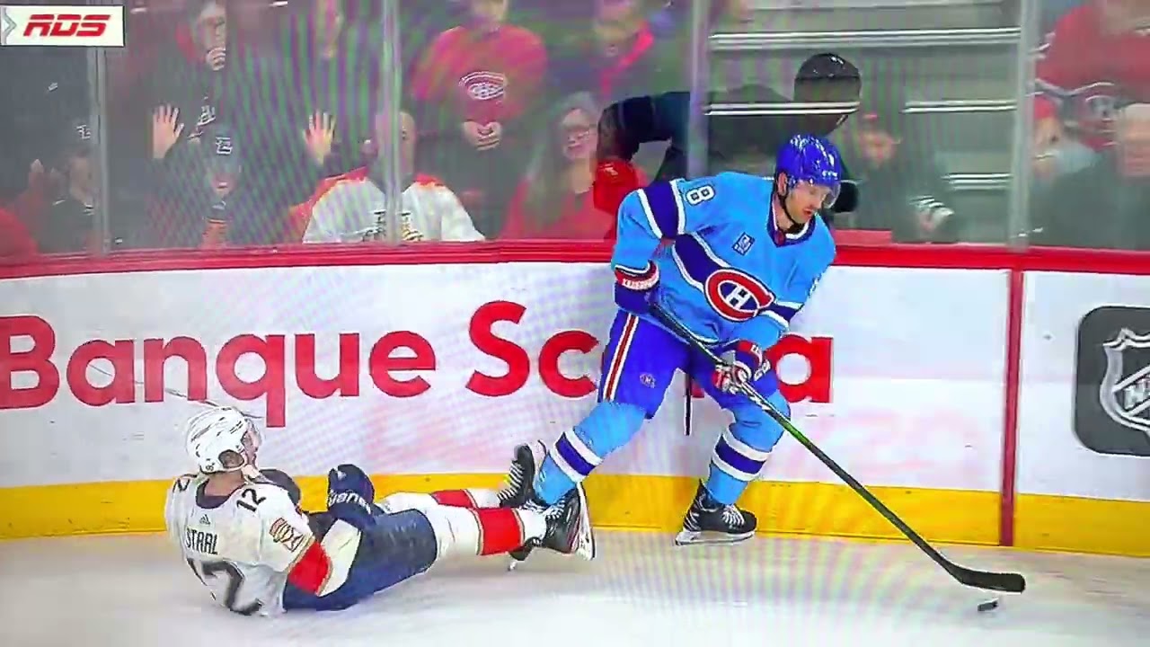 Eric Staal leaves the game after a big hit from Mike Matheson
