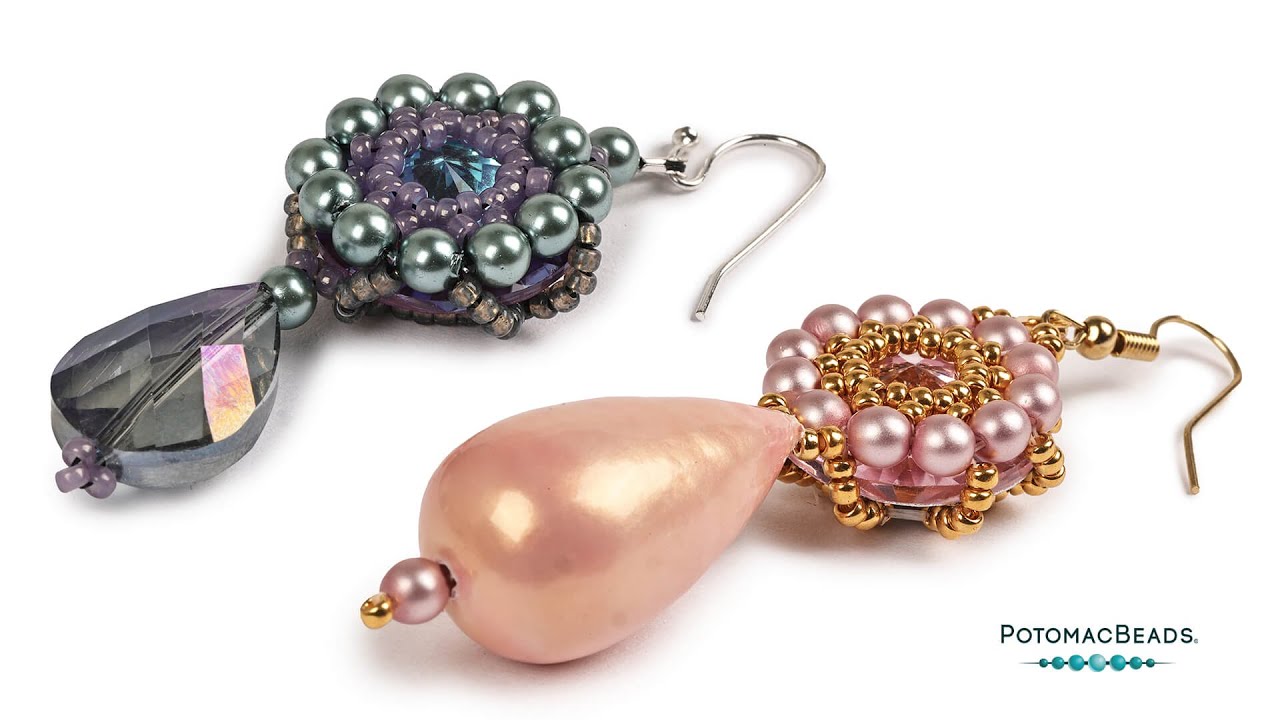 Peeking Pearl Earrings and Pendant - DIY Jewelry Making Tutorial by PotomacBeads