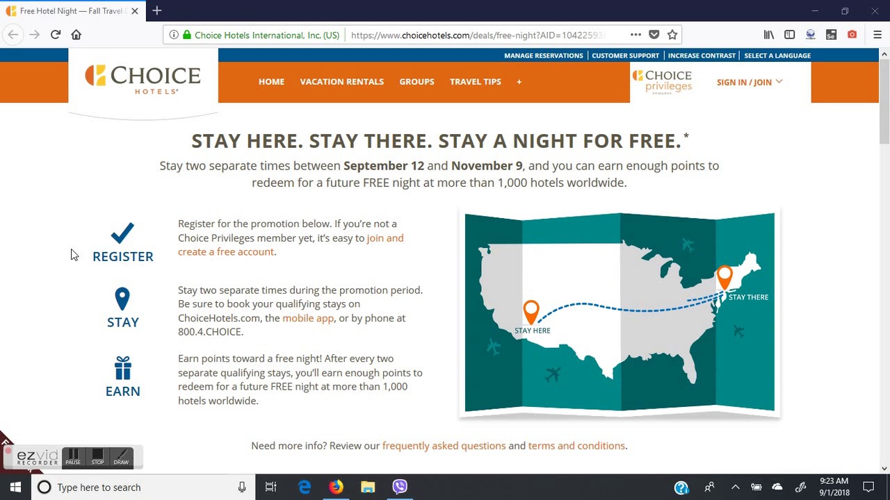 Choice Hotels Free Night Promotion