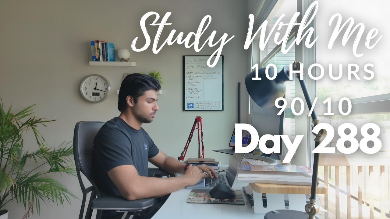 10 Hour Live Study With Me|Medical Student| 90/10 Pomodoro| Rain Sounds🌧️|Day 288