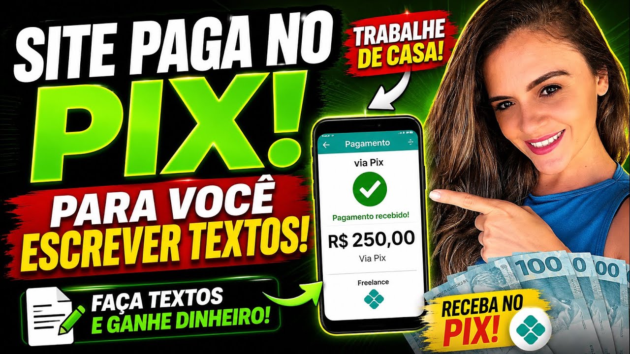 SITE PAGA NO PIX PARA VOC&Ecirc; ESCREVER TEXTOS! TRABALHE DE CASA
