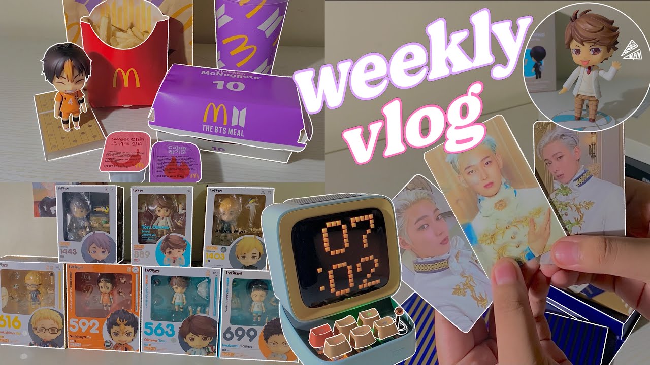 🌷 weekly vlog: nendoroid haul, kpop unboxings, bts meal, divoom speaker & more!