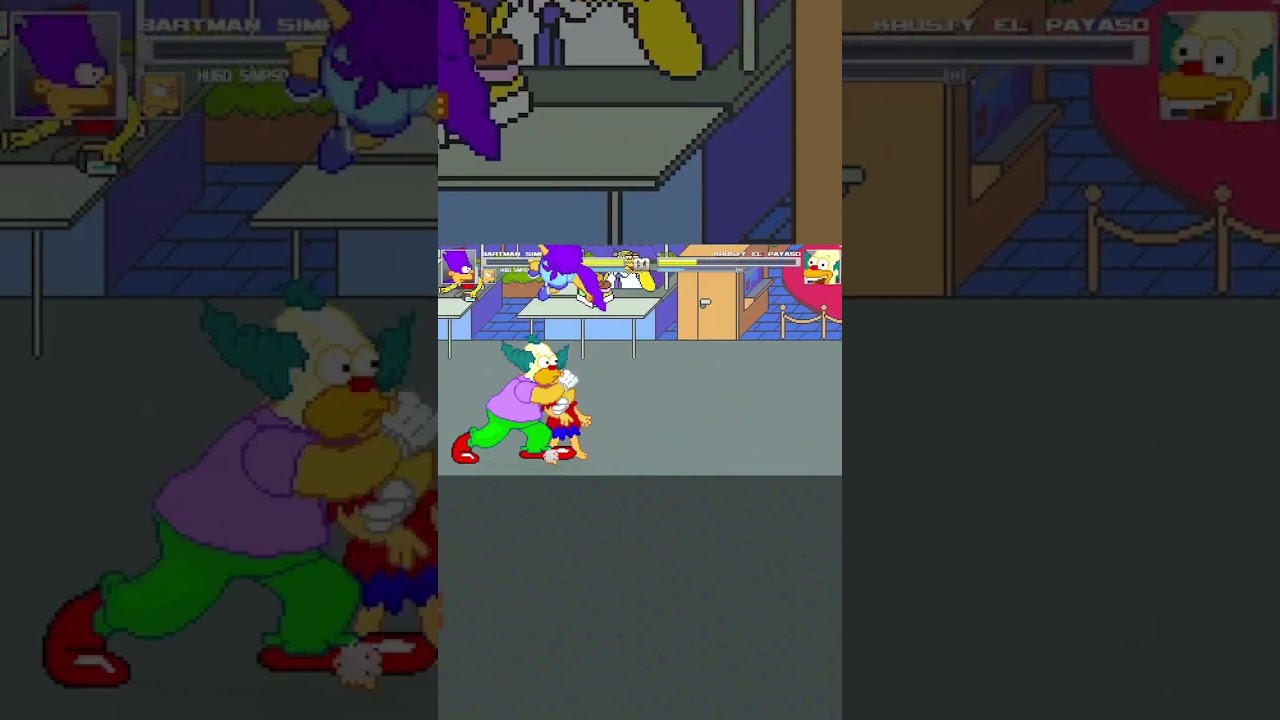 Bart y Hugo vs KRUSTY el payaso malvado #simpsons
