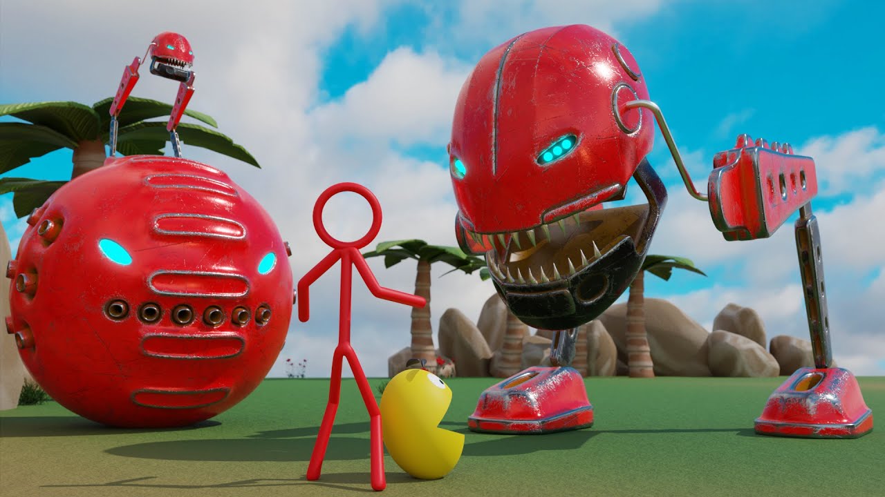 Pacman and Ms Pacman VS Robot Monster Pacman Best Compilation