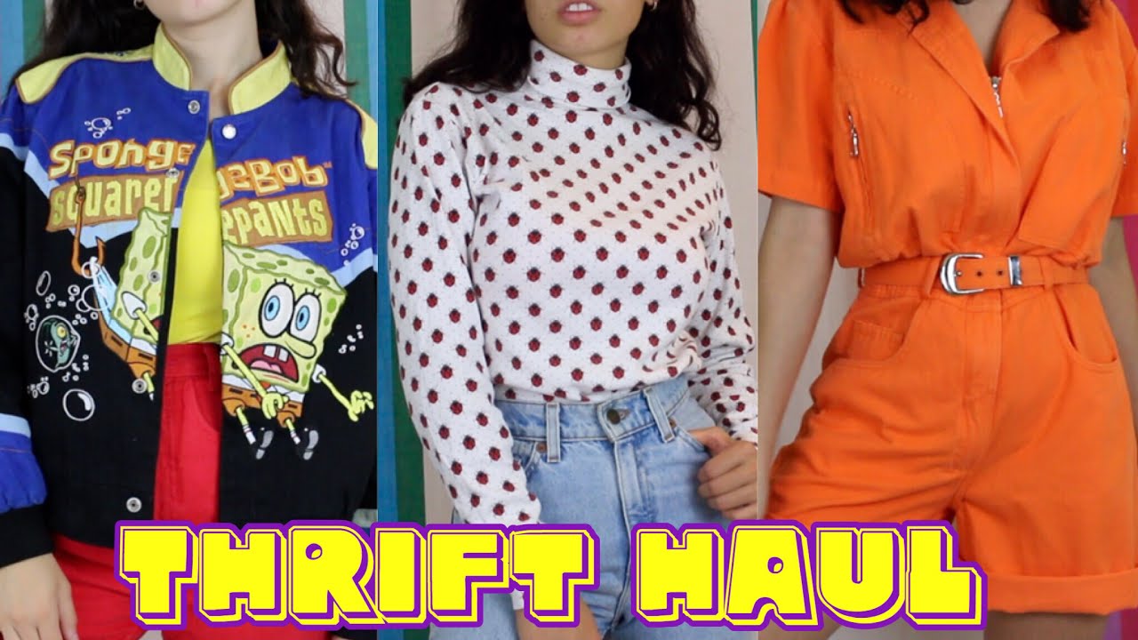 Vintage Thrift Haul Try-On : 80s & 90s Clothes & Items!