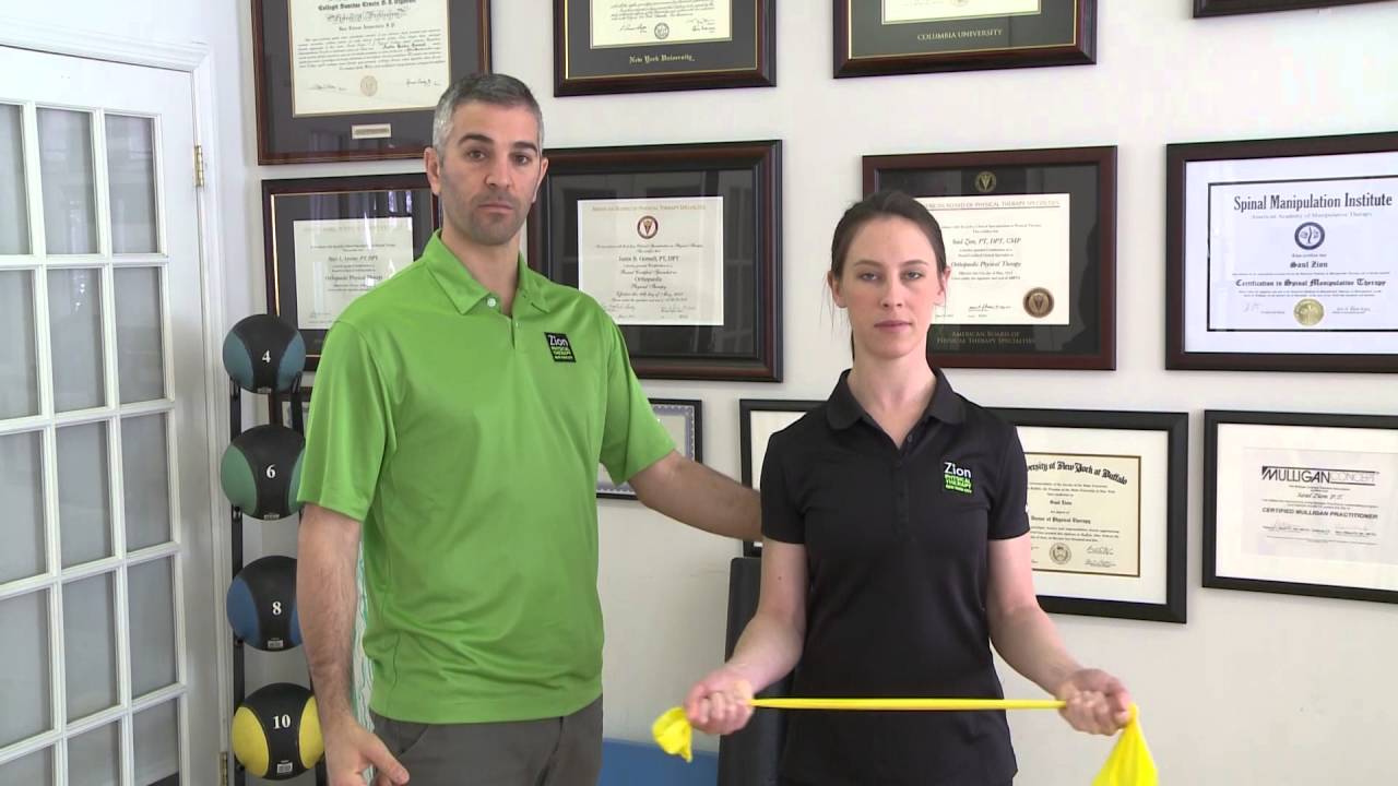 Shoulder Exercise - Standing Bilateral Shoulder ER - Zion Physical Therapy Video
