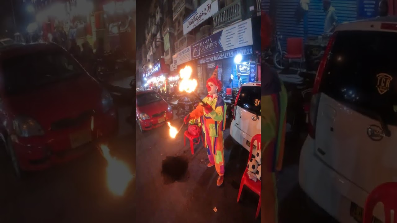 Fire show by street artist in Karachi @walkingandexploringeverywhere4