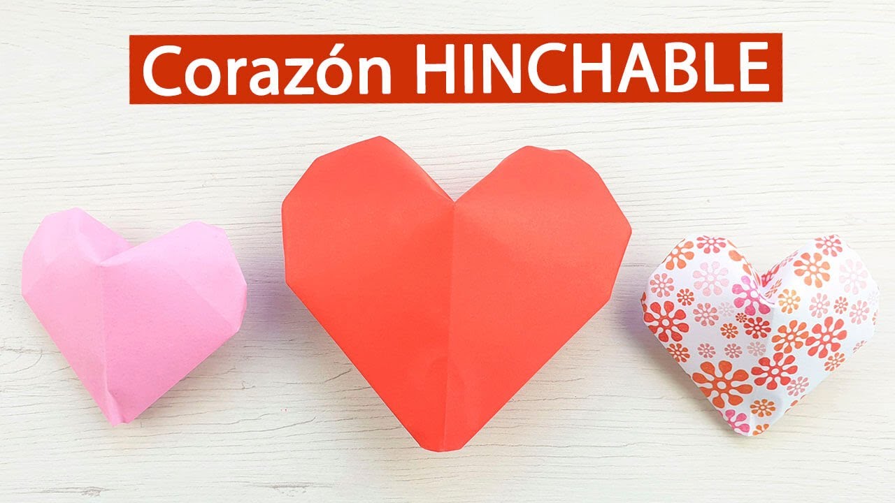 💖 Corazón hinchable de papel para Enamorados (Origami)