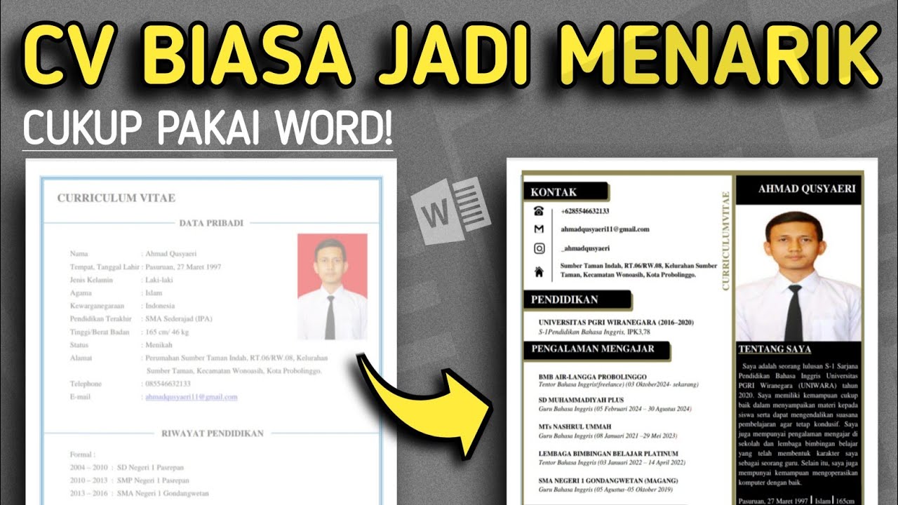Buat CV Menarik Pakai Word Saja! (Step by Step untuk Pemula)