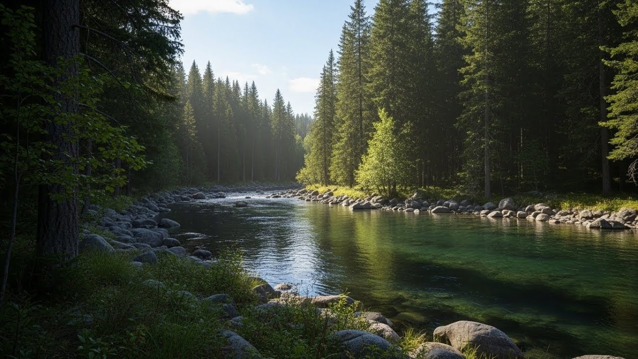 Tranquil River Ambience 🌊 Soothing Water Flow for Meditation and Calm Mind #1724