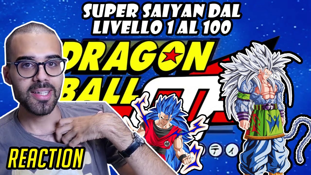 Dario Moccia Reagisce alle trasformazioni del Super Saiyan dal livello 1 al 100